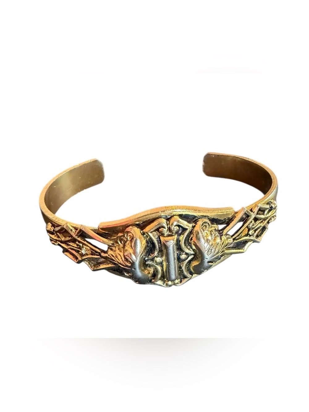 Vintage Whiting and Davis Style Gold Vermeil Cuff
